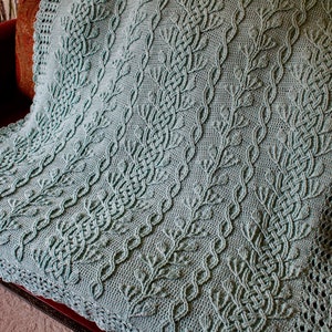 Crochet Blanket Pattern Celtic Garden Braided Cable Blanket Afghan Throw Crochet Pattern Home Decor image 5