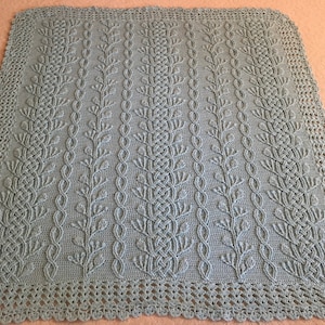 Crochet Blanket Pattern Celtic Garden Braided Cable Blanket Afghan Throw Crochet Pattern Home Decor image 10