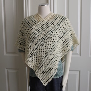 Crochet Poncho Pattern Lacey Poncho Cable Braided Swimsuit coverup Crochet Pattern for Women Crochet Beach Coverup Pattern Lace Wrap