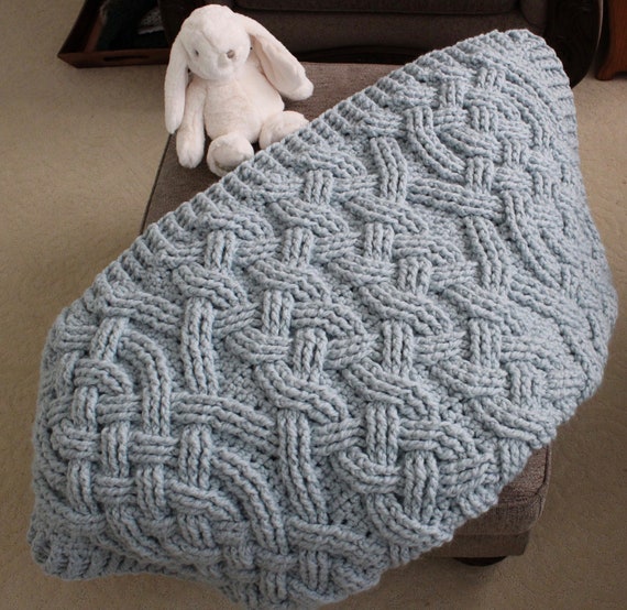 NUZYZ Hand-knit Woven Thread Thick Basket Blanket Braided Crochet