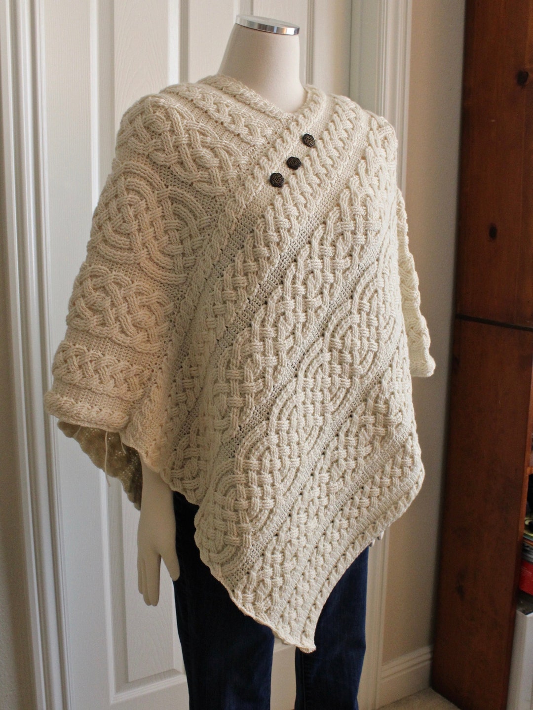 Crochet Poncho Pattern Skara Brae Poncho Cable Crochet Wrap Crochet