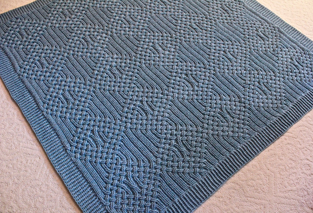 Crochet Blanket Pattern Celtic Diamond Cable Braided Blanket Etsy