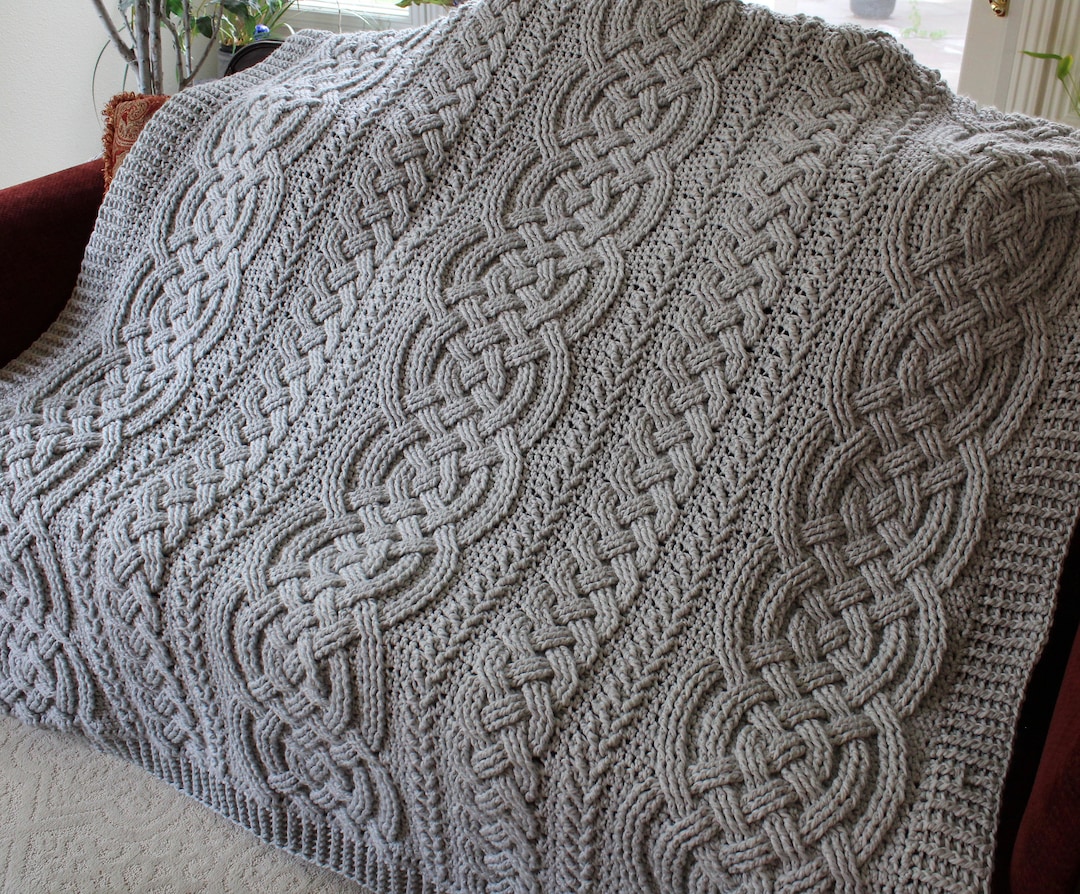 Crochet Blanket Pattern Large Irish Lullaby Cable Braided Blanket