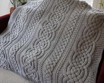 Crochet Blanket Pattern Large Irish Lullaby Cable Braided Blanket Crochet Pattern Baby Blanket Throw Afghan Bulky Chunky Yarn Nursery Celtic