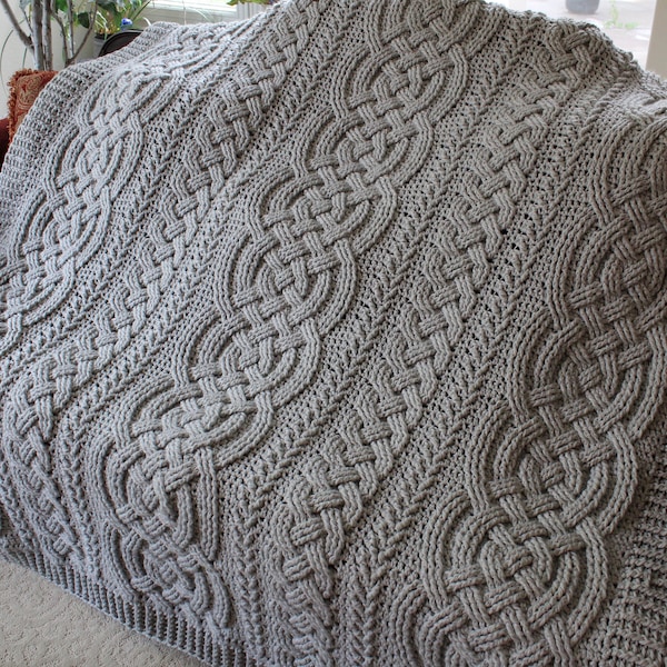 Crochet Blanket Pattern Large Irish Lullaby Cable Braided Blanket Crochet Pattern Baby Blanket Throw Afghan Bulky Chunky Yarn Nursery Celtic