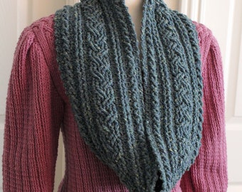 Crochet Scarf Pattern, Bulky Celtic Cable Cowl Crochet Pattern for