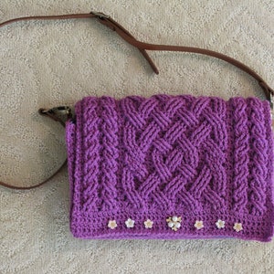 Glenrose Cable Purse Handbag Tote Crochet Pattern for Women and Men Celtic Aran Braided Cable Pattern iPad Case Laptop Case