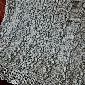 Crochet Blanket Pattern Celtic Garden Braided Cable Blanket Afghan Throw Crochet Pattern Home Decor image 2