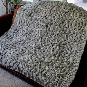 Crochet Blanket Pattern Large Cloverhill Cable Braided Blanket Crochet Pattern Blanket Throw Afghan Bulky Chunky Yarn Celtic