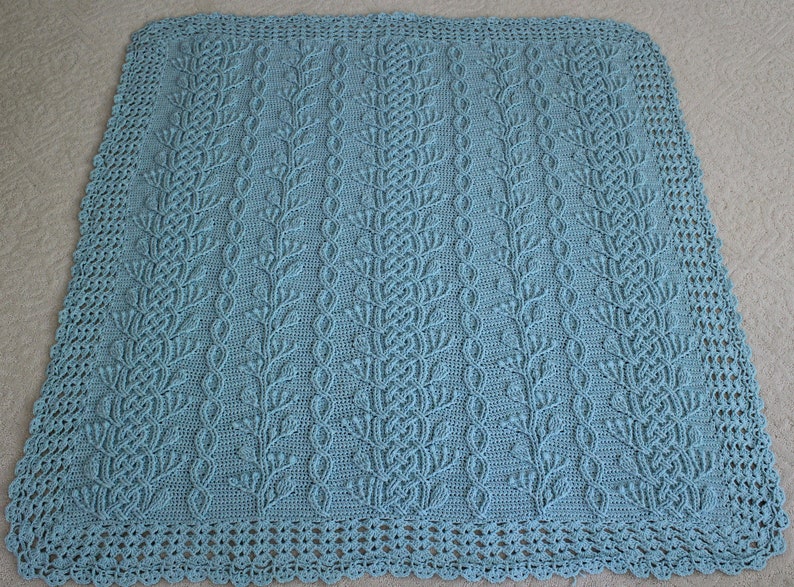 Crochet Blanket Pattern Celtic Garden Braided Cable Blanket Afghan Throw Crochet Pattern Home Decor image 4