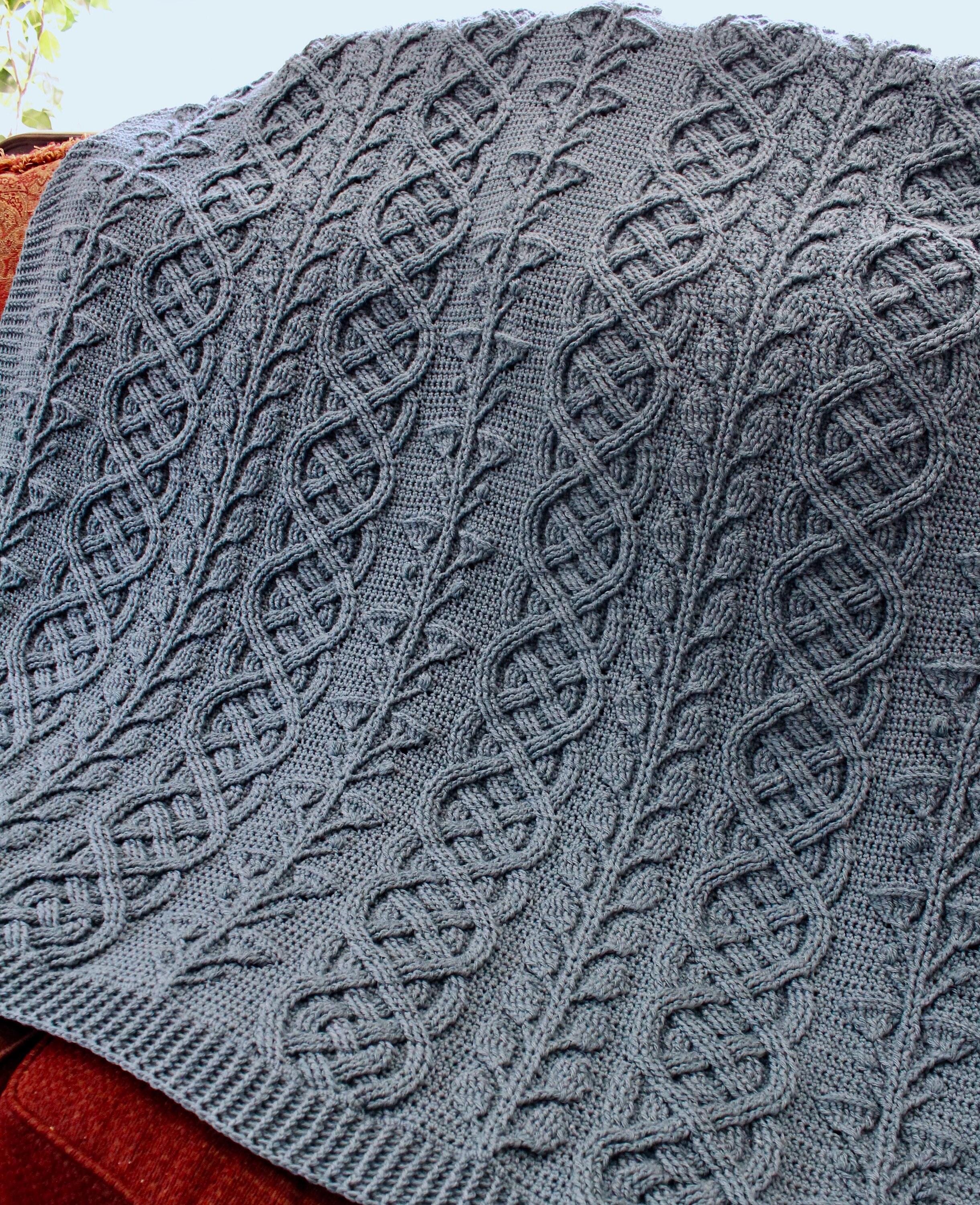 Crochet Blanket Pattern Ginko Biloba Cable Blanket Braided Cable ...