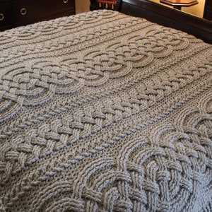 Crochet Blanket Pattern Large Irish Lullaby Cable Braided Blanket Crochet Pattern Baby Blanket Throw Afghan Bulky Chunky Yarn Nursery Celtic image 9