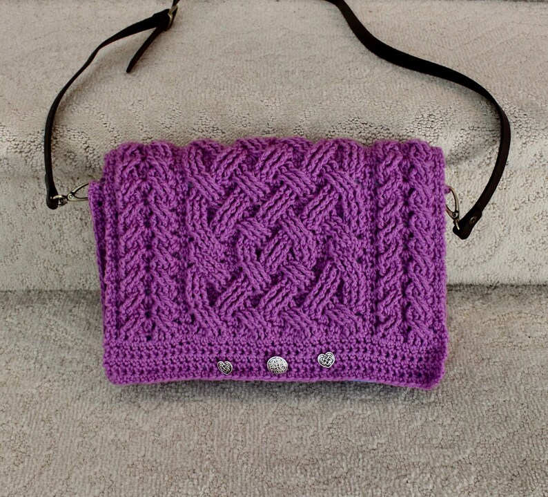 Glenrose Cable Purse Handbag Tote Crochet Pattern for Women and Men Celtic Aran Braided Cable Pattern iPad Case Laptop Case image 9