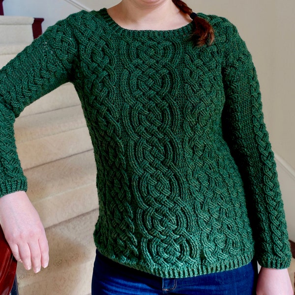 Emerald Isle Braided Cable Sweater Crochet Pattern for Women Aran Sweater Crochet PDF Download Women Clothes