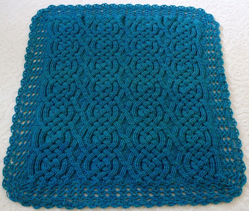 Crochet Blanket Pattern, Aberdeen Braided Baby Cable Aran Blanket Crochet Pattern for Boys and Girls, Celtic blanket, cable pattern image 4