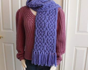 Crochet Scarf Pattern, St. Chapelle Braided Cable Scarf Crochet Pattern for Men and Women