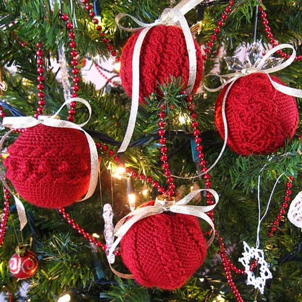 Four Crochet Ornament Patterns Celtic Cable Ornaments Crochet Pattern for Christmas, Cable ornaments, crochet holiday decor ornament tree
