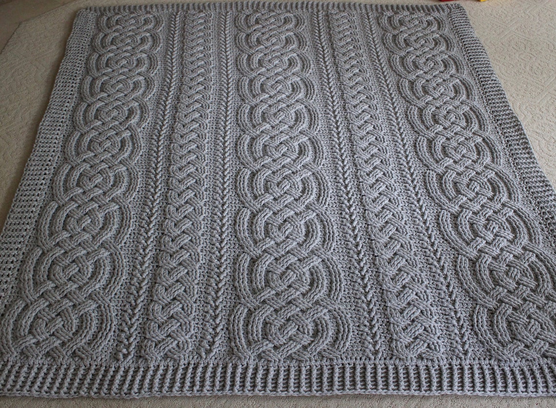 Crochet Blanket Pattern Large Irish Lullaby Cable Braided Etsy