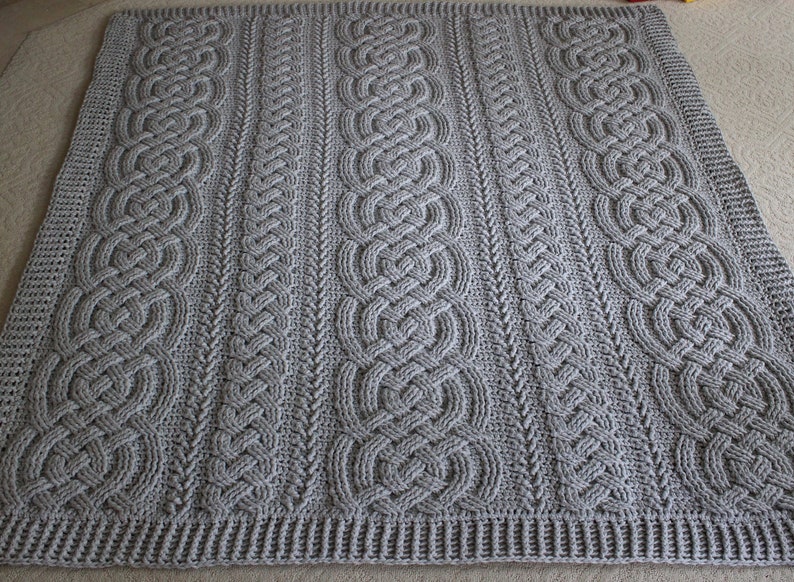 Crochet Blanket Pattern Large Irish Lullaby Cable Braided Blanket Crochet Pattern Baby Blanket Throw Afghan Bulky Chunky Yarn Nursery Celtic image 6