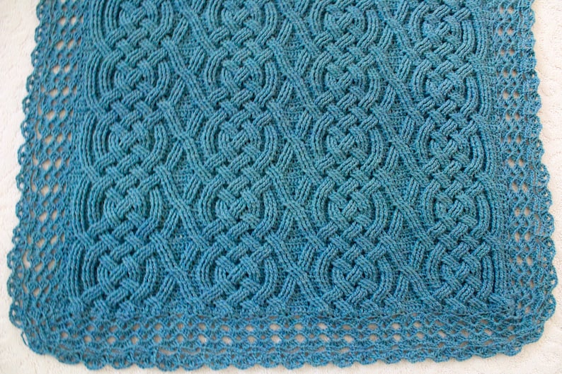 Crochet Blanket Pattern, Aberdeen Braided Baby Cable Aran Blanket Crochet Pattern for Boys and Girls, Celtic blanket, cable pattern image 1