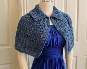 Crochet Pattern Bridgerton Capelet Cable Braided Cape Wrap Crochet Pattern for Women Aran Celtic Cable Shawl Wrap