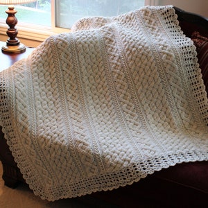 Crochet Blanket Pattern Braemar Cable Braided Blanket Crochet Pattern Throw Afghan Aran Celtic Cable Crochet Pattern Blanket Holiday image 2