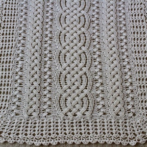 Crochet Blanket Pattern Fiona Cable Lace Braided Blanket Crochet Pattern Baby Blanket Throw Afghan Lace Yarn Nursery Aran Celtic Baptism