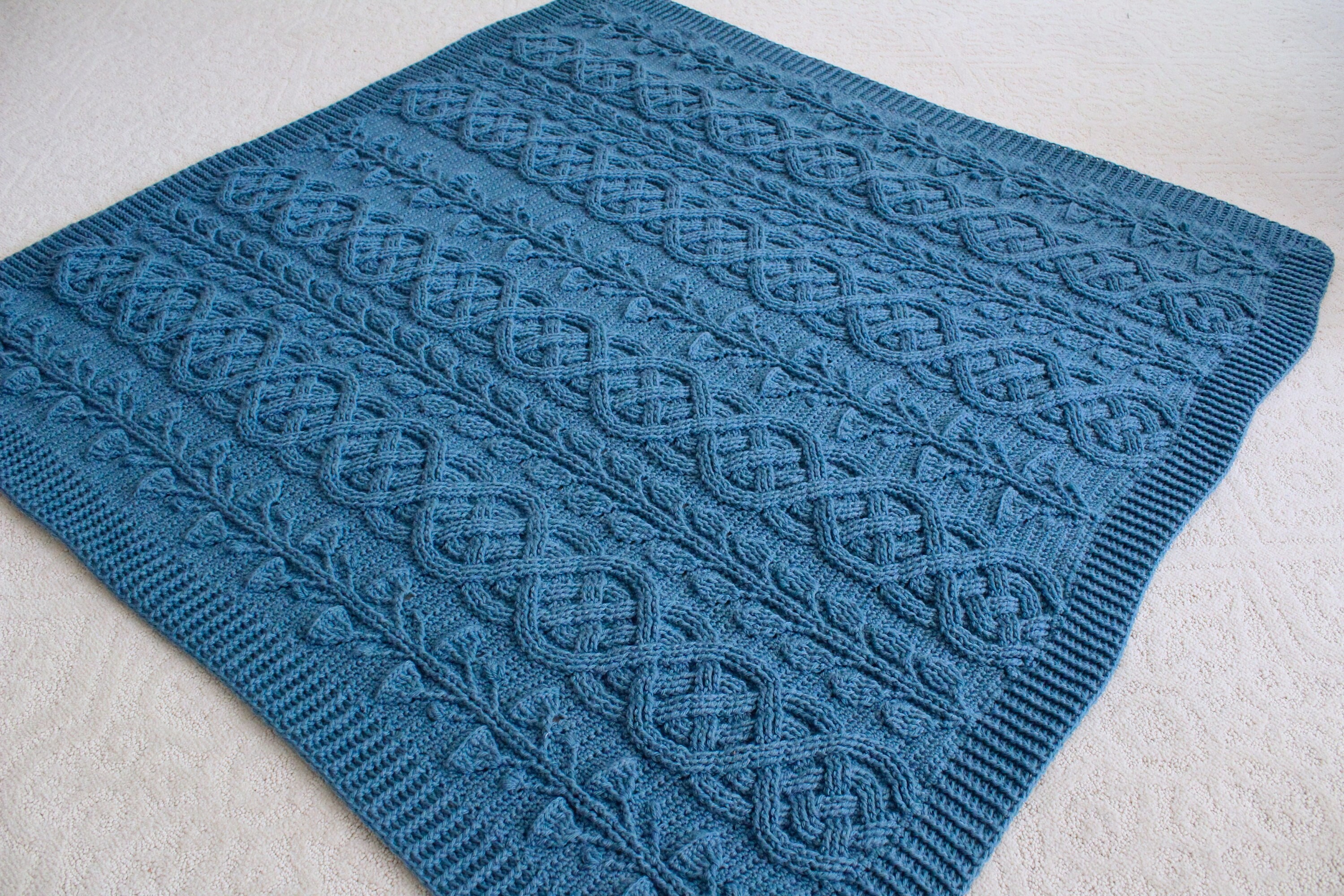 Crochet Blanket Pattern Ginko Biloba Cable Blanket Braided Cable Blanket Afghan Throw Crochet Pattern Home Decor