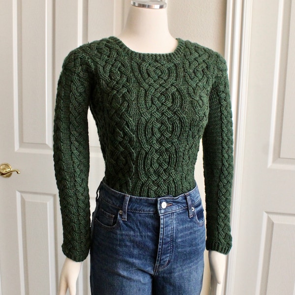 Emerald Isle Braided Cable Sweater Crochet Pattern for Women Aran Sweater Crochet PDF Download Women Clothes