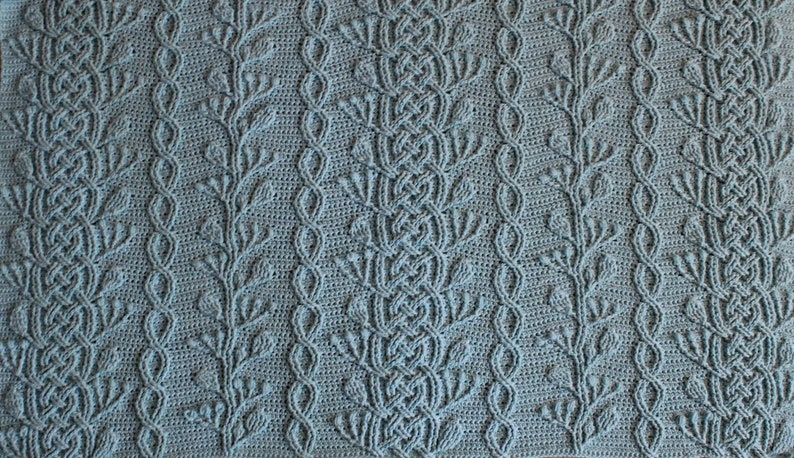 Crochet Blanket Pattern Celtic Garden Braided Cable Blanket Afghan Throw Crochet Pattern Home Decor image 3