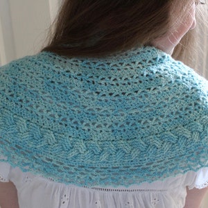 Cinque Terre Shawl Crochet Pattern Cable Scarf Shawl Women Clothing Lace Beach Summer Bolero Caplet image 4