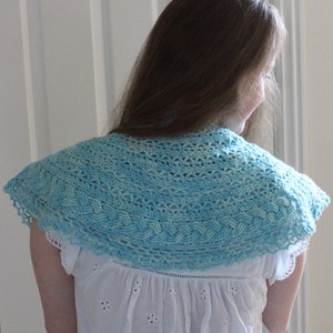 Cinque Terre Shawl Crochet Pattern Cable Scarf Shawl Women Clothing Lace Beach Summer Bolero Caplet image 2