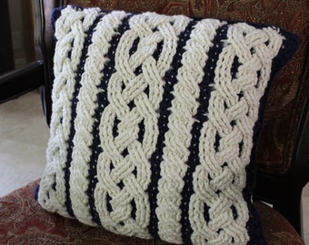 Crochet Pillow Pattern Delft Cable Braided Throw Pillow shams Pillow covers crochet pillowcase pattern Home Decor