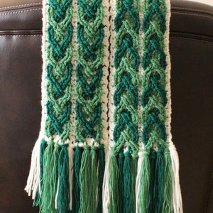 Crochet Scarf Pattern, Verde Braided Cable Scarf Crochet Pattern for Men and Women PDF download Celtic Crochet Pattern Clothing