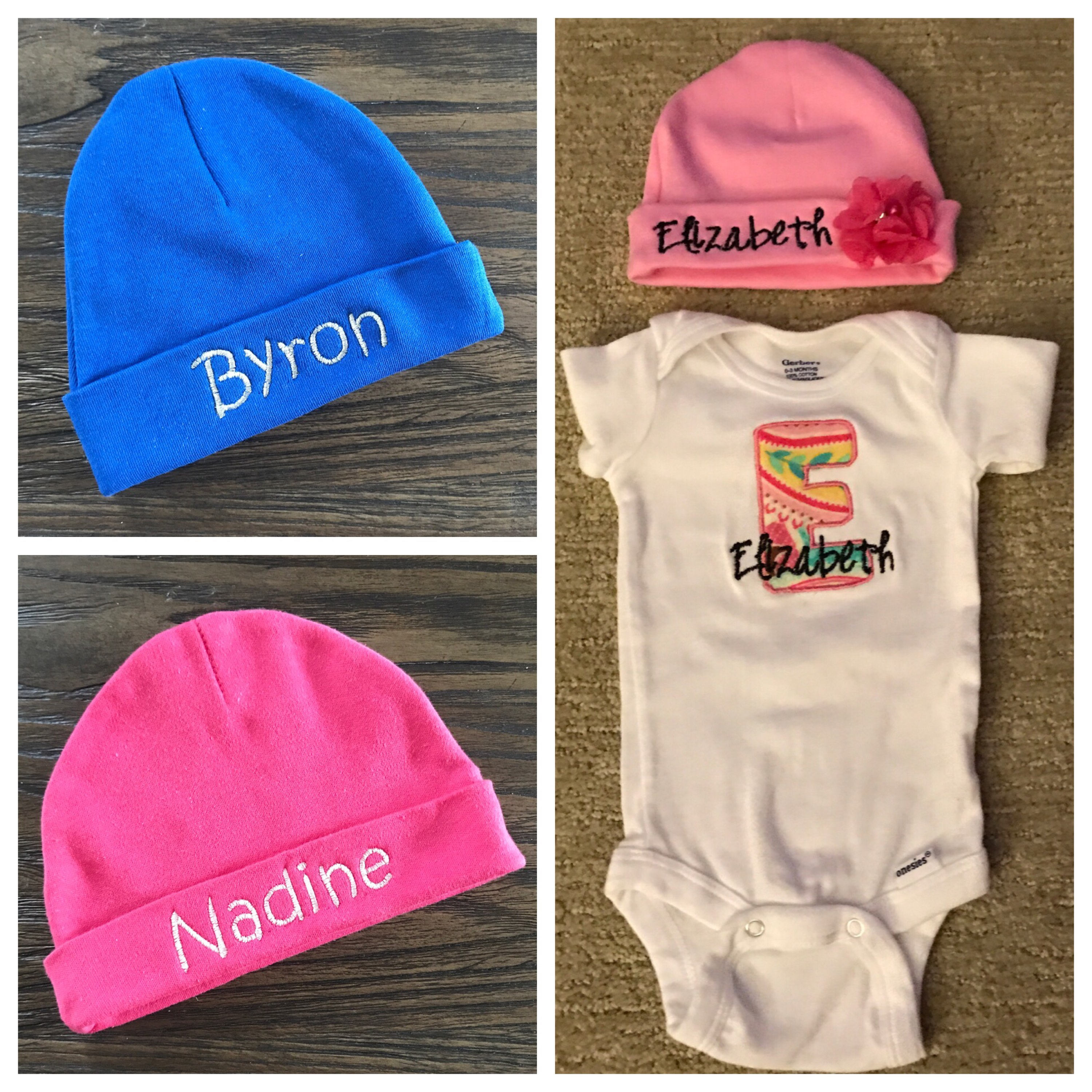 embroidered baby hats