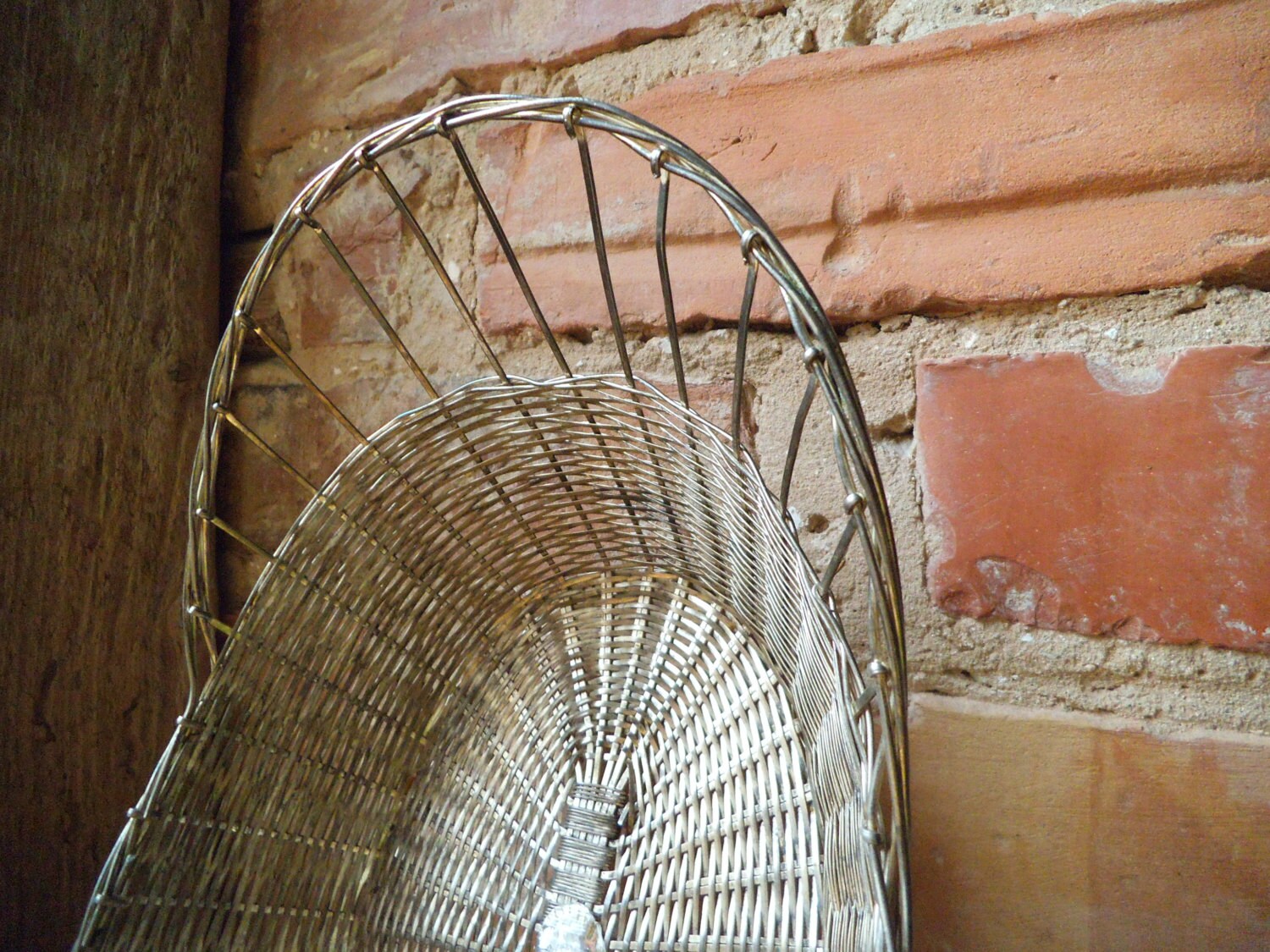 Large French Bread Basket Vintage Woven Silver Plated Wire Etsy