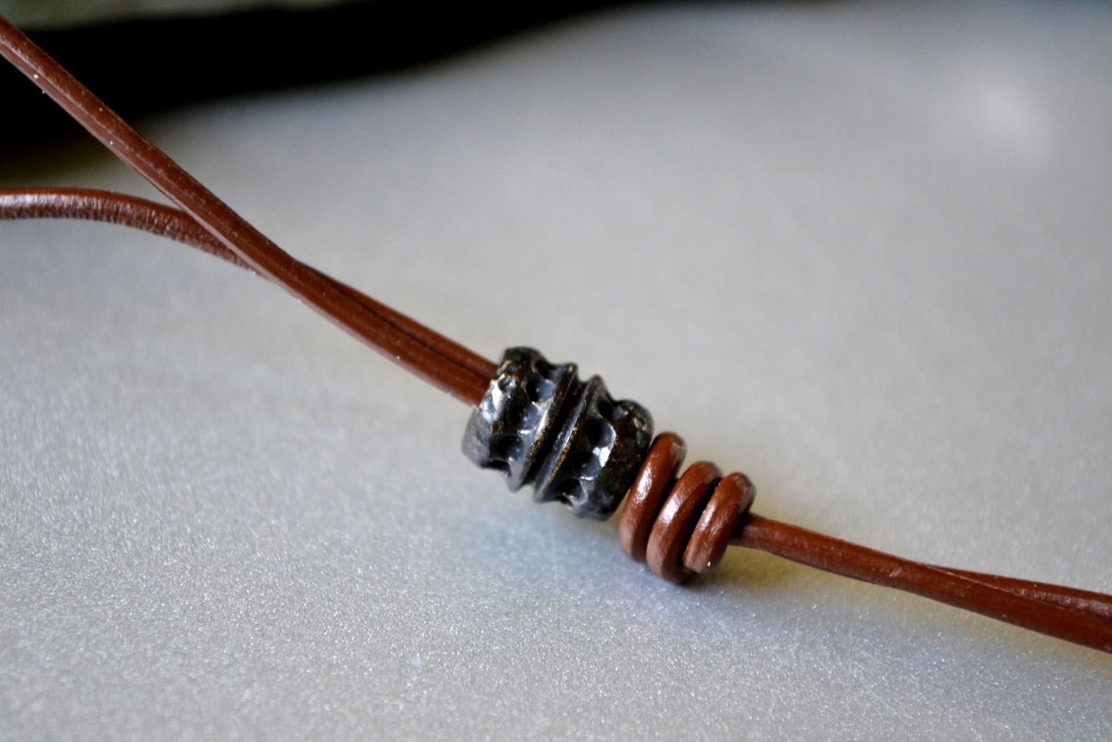 Leather Knife Lanyard With Brass Bead Edc Tactical Custom Etsy