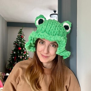 Frosch handgemachter Fischerhut | Adventure Time Geschenk, Frosch Maske, Lustiger Hut, Frosch Mütze, Mütze für Erwachsene