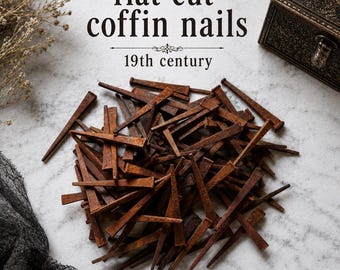 Authentic Antique Flat Cut Coffin Nails | Set of 6 | Ritual, Protection & Hoodoo Rootwork