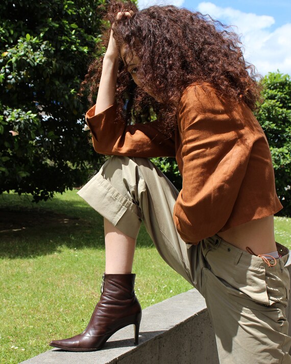 Regina Rubens Short Jacket With Long Sleeve And Shell Button Etsy