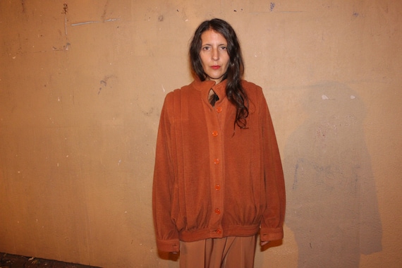Blouson chaud Whisper matière éponge de couleur rouille avec poche / Taille XS-S-M