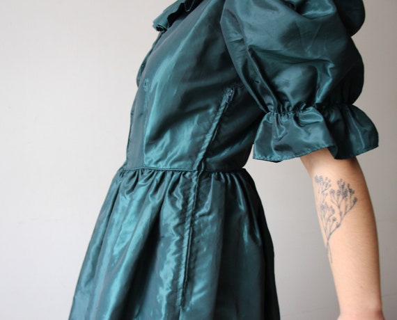 Vintage 80s LAURA ASHLEY Dress / Dark Green / Vic… - image 4