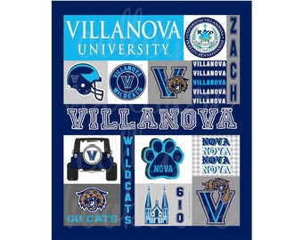 Custom College gift Blanket Personalized Dorm room Pennsylvania Villanova Bucknell UPenn Haverford Swarthmore Lafayette Carnegie Allegheny
