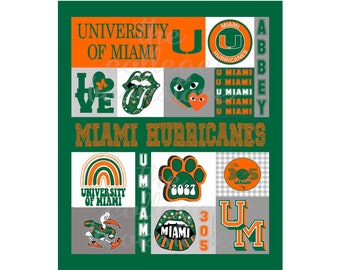 Custom College Blanket Personalized Fleece Photo Dorm room University of Miami Florida State Tampa Georgia Emory Tulane