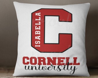 Custom COLLEGE pillow with insert | decorative throw pillow | dorm room | bed party | college & high school graduation gift | ANY COLLEGE!