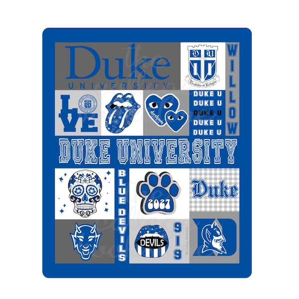 Custom College Blanket Personalized fleece Photo Patchwork Dorm room North Carolina Chapel Hill Duke NC State Wake Forest Elon High Point