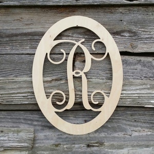 Wooden  Monogram - Unpainted Wood Monogram - Wood Letters - Wooden Monogram Door Hanger