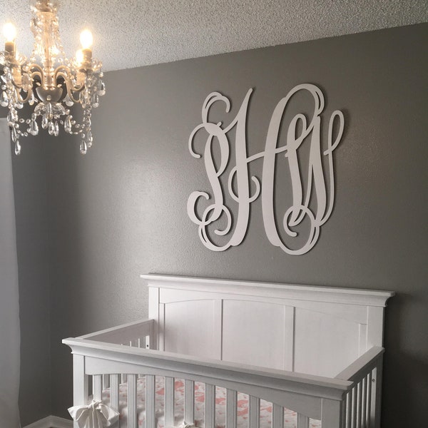 Crib Monogram - Wooden Initials for Nursery - Painted Wooden Monogram - Wooden Monogram Wall Hanging - Crib Wall Hanging - Personalized