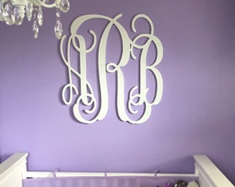 Painted Wooden Monogram - Wooden Monogram Wall Hanging