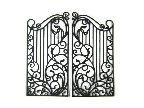 Large Detailed Wrought Iron Fence Paper Die Cut Set of 4 8 | Etsy